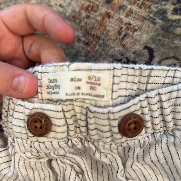 Zara baby 9-12 months Striped Harem Pants with Button Detail - Picture 2 of 3